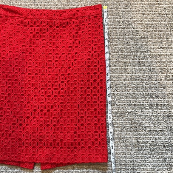 J Crew red eyelet no 2 pencil skirt - Picture 10 of 10